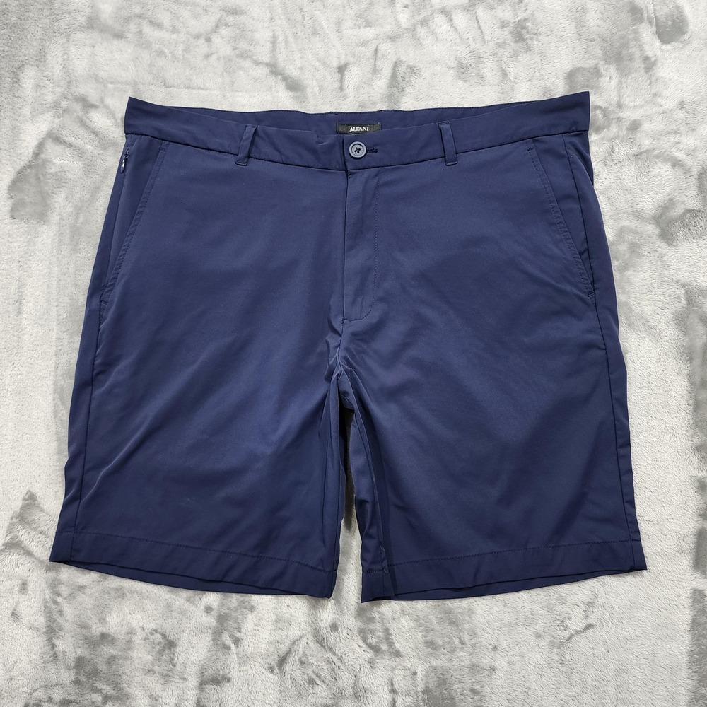 Alfani Shorts Mens 36 Blue Stretch Chino Flat Front‎ Casual Summer Golf Preppy